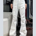 Bootcut Trousers Women's Spring And Autumn Versatile Pocket Flared Overalls