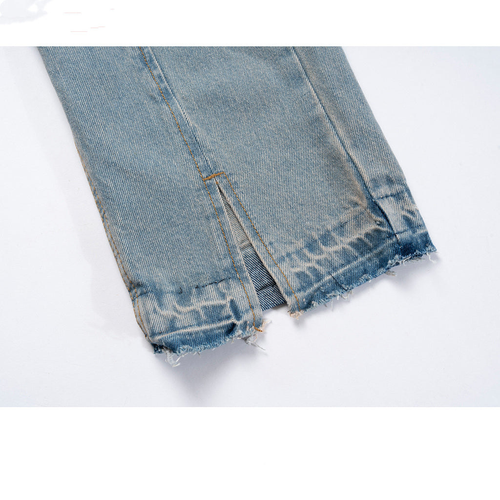 Trousers Trousers Unisex High Street Cat Whisker Blue Jeans
