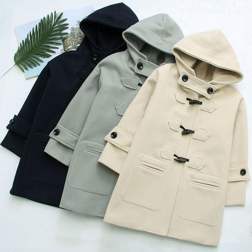 Coat Hooded Student Woolen Coat Female