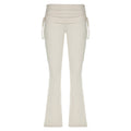 American Street Style Pleating Wide Waist Bootcut Trousers Women