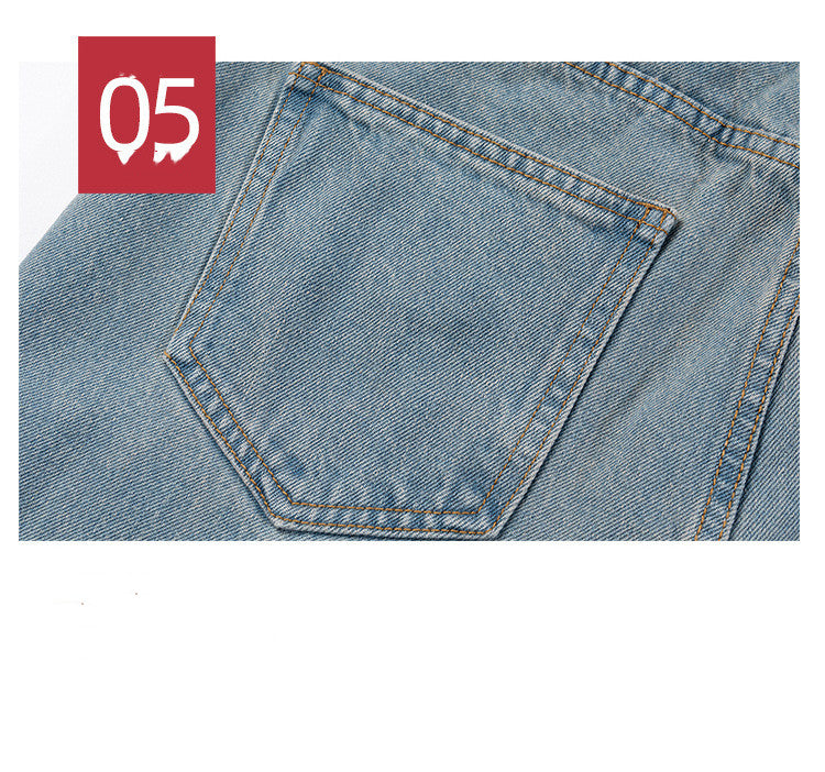 Trousers Trousers Unisex High Street Cat Whisker Blue Jeans