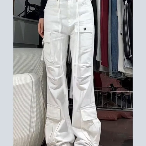 Bootcut Trousers Women's Spring And Autumn Versatile Pocket Flared Overalls