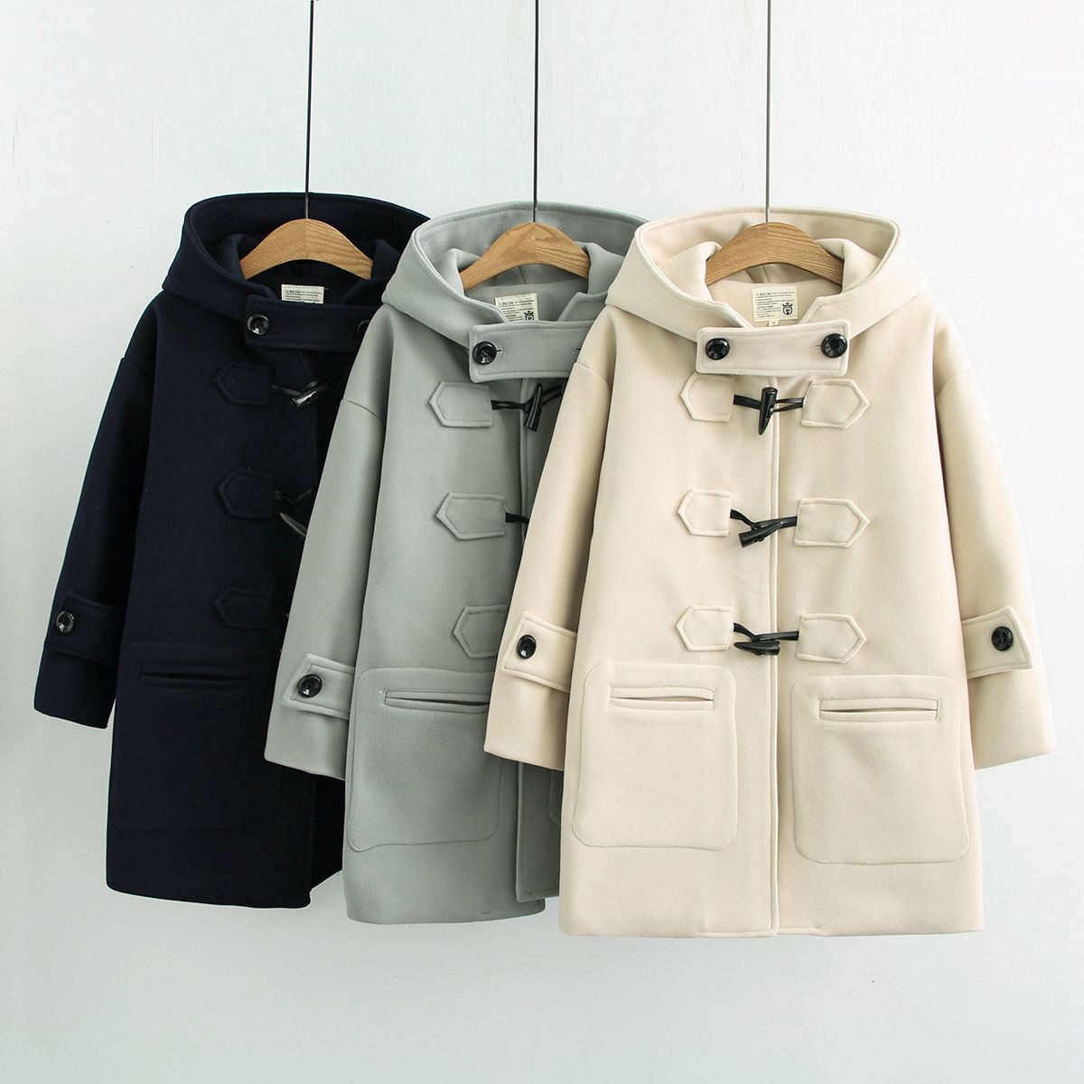 Coat Hooded Student Woolen Coat Female